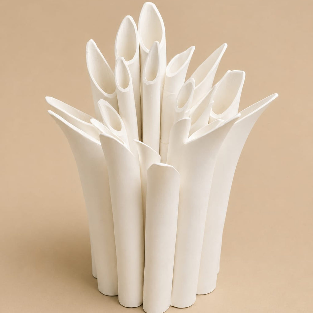The Coral Flora Ceramic Vase / Sculptural Avant-Garde Centerpiece