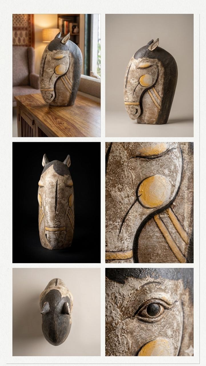 The Heritage Equine – Handcrafted Ceramic Horse Head Sculpture