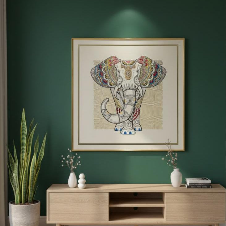 Contemporary Mandala Elephant Framed Wall Art 1