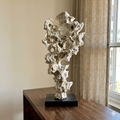 Abstract Organic Rock Sculpture – Cream & Black
