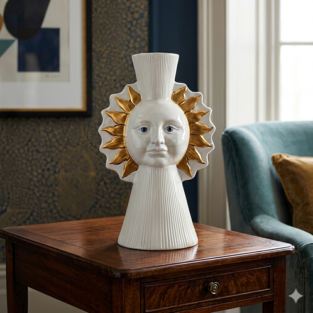 Aurelia Sun God Luxury Ceramic Statement Vase