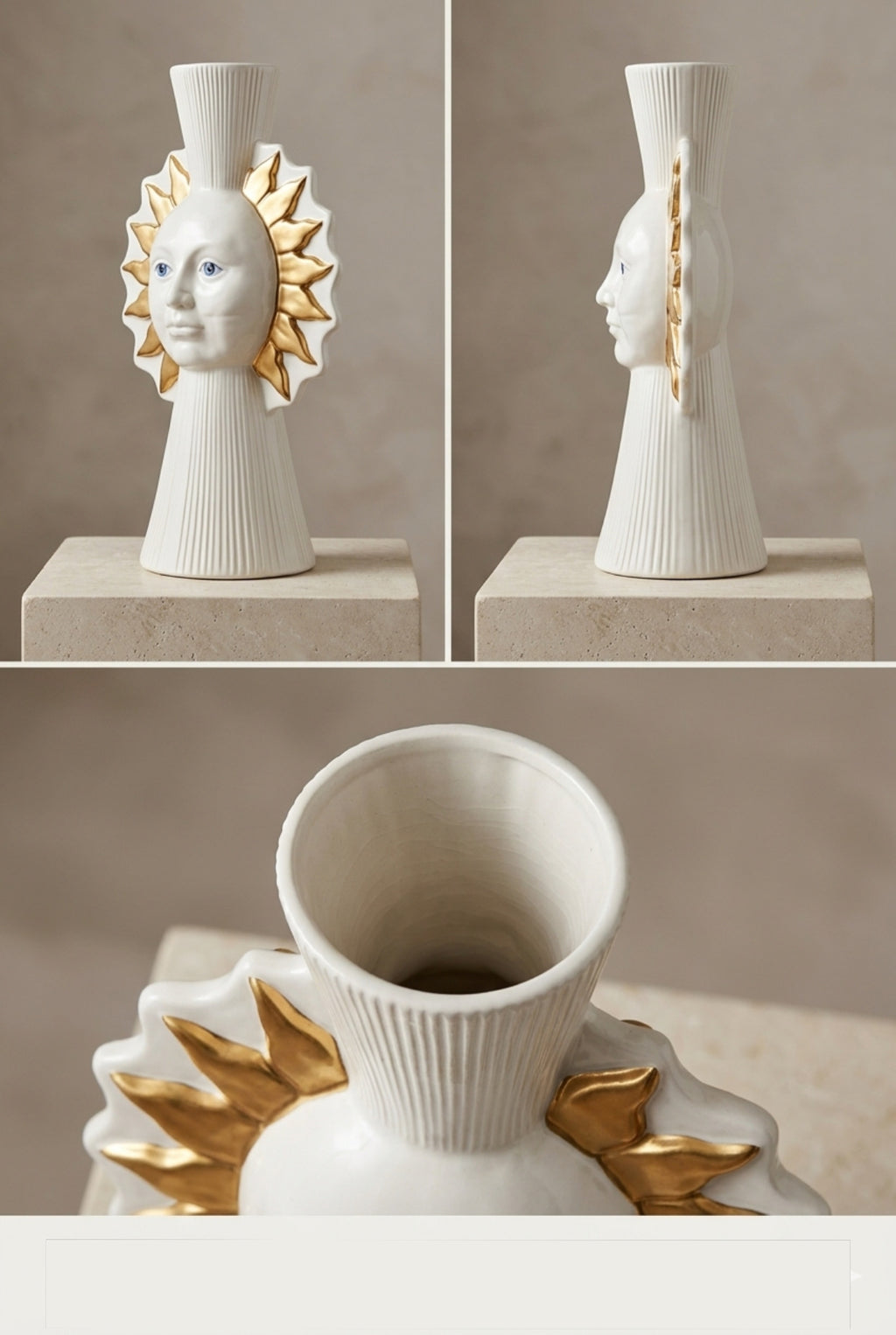 Aurelia Sun God Luxury Ceramic Statement Vase