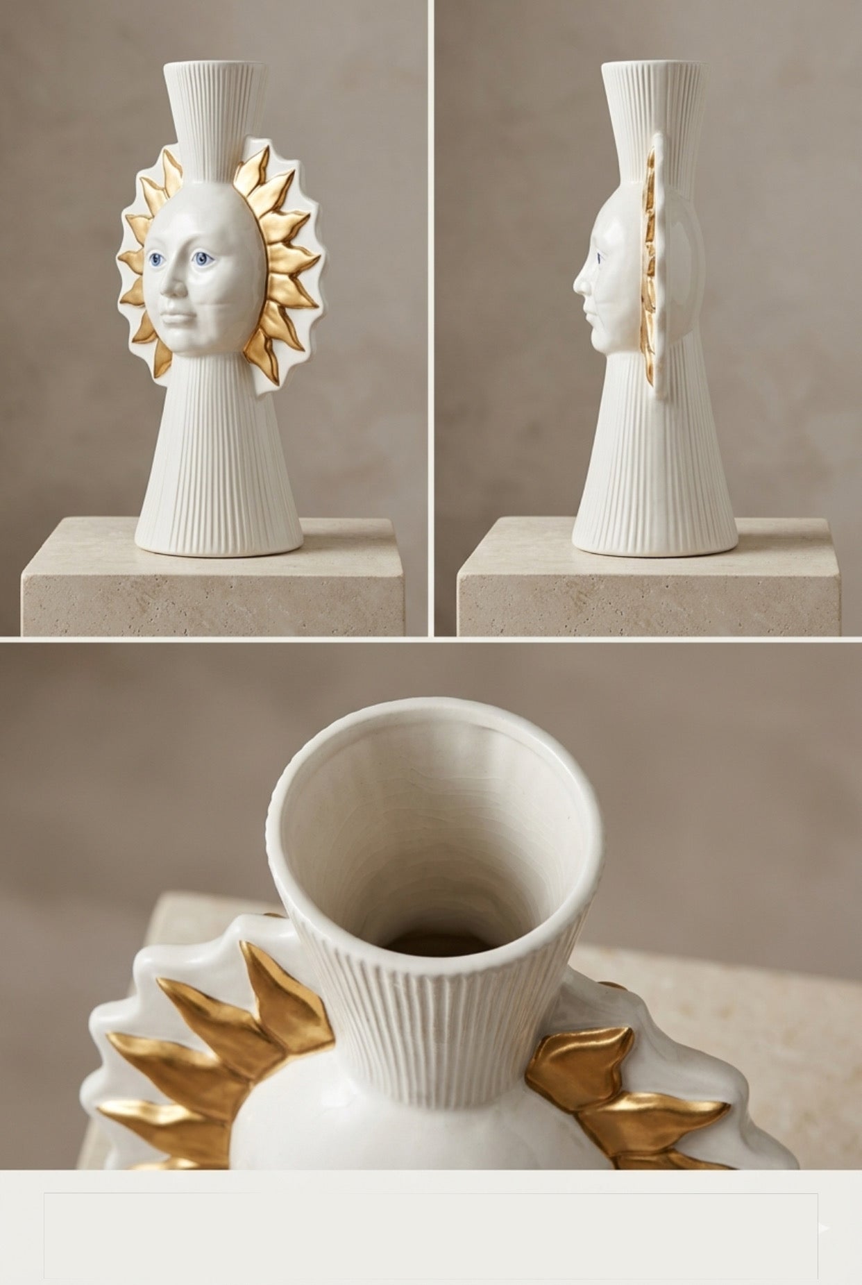 Aurelia Sun God Luxury Ceramic Statement Vase