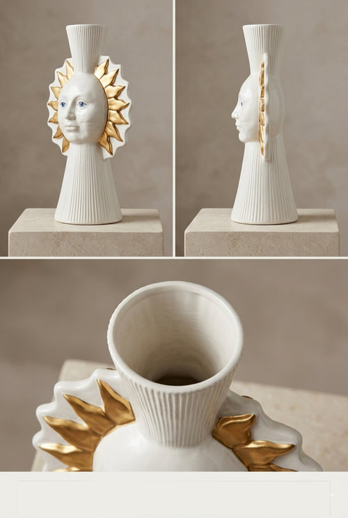 Aurelia Sun God Luxury Ceramic Statement Vase