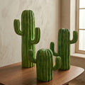 Ceramic Saguaro Cactus Tabletop Sculptures (Set of 3)