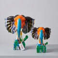 The Vibrant Elephant Duo – Abstract Resin Masterpiece