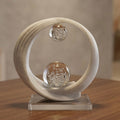 Celestial Balance Abstract Marble & Glass Showpiece