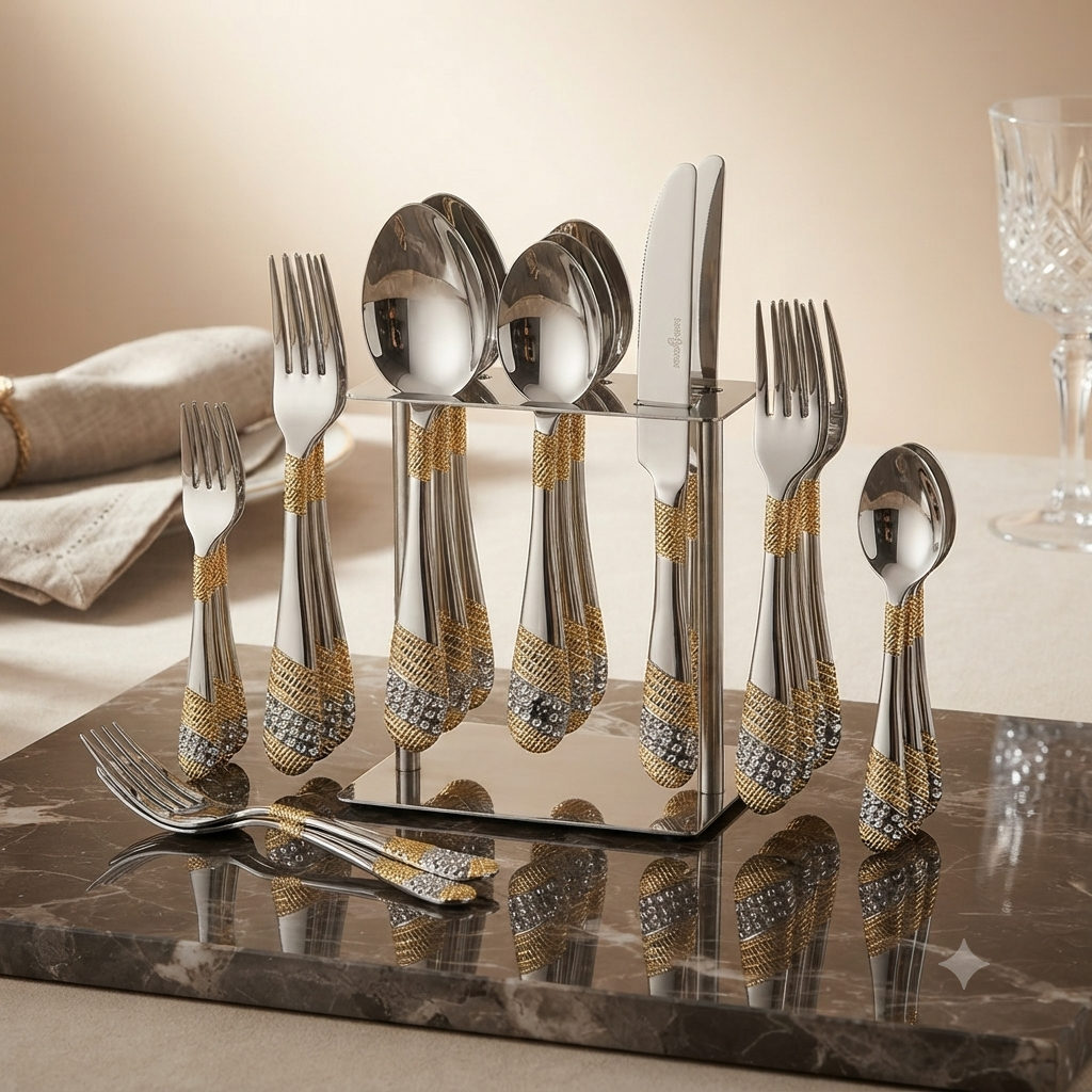Exquisite Royal-Embellished Cutlery Set