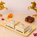 Royal Peacock Dual Accent Mukhwas & Dry Fruit Organizer Set