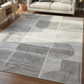 Modern Geometric Pattern Area Rug Grey 1