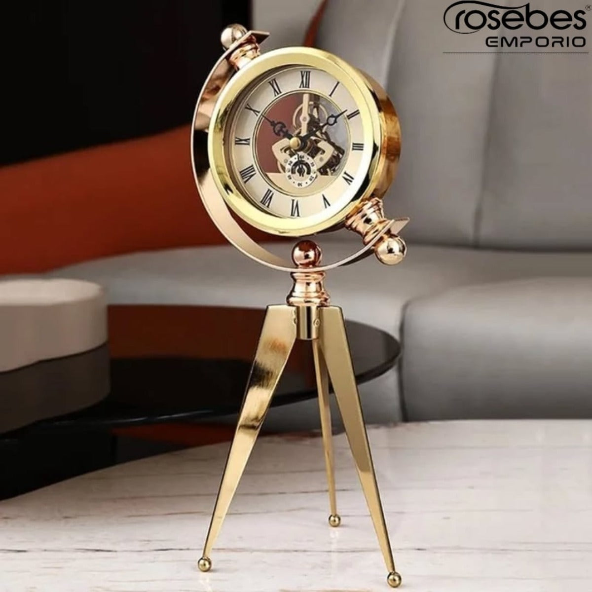 Premium Gold Tripod Desk Clock 1