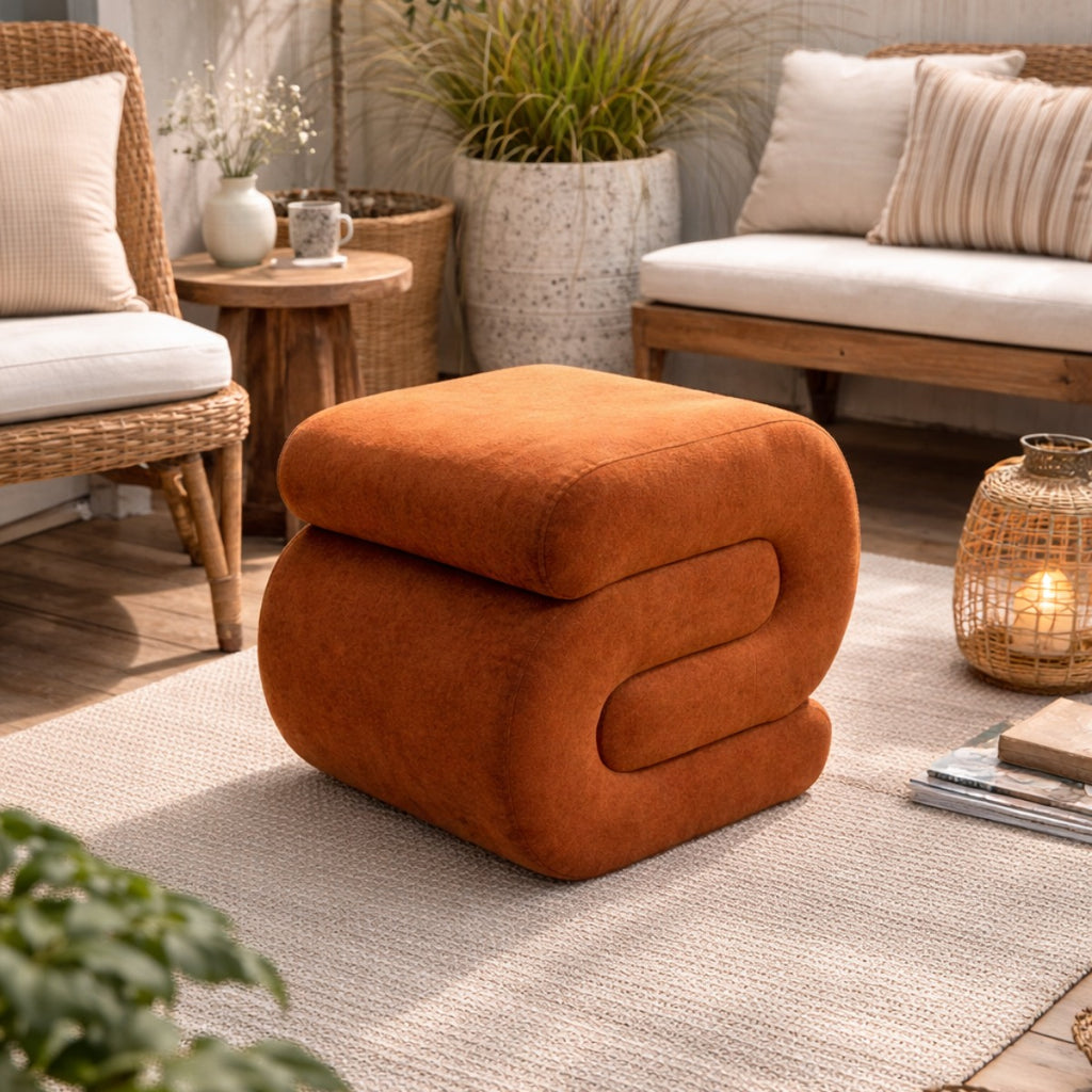 Contemporary Curved Ottoman Footrest Stool 3