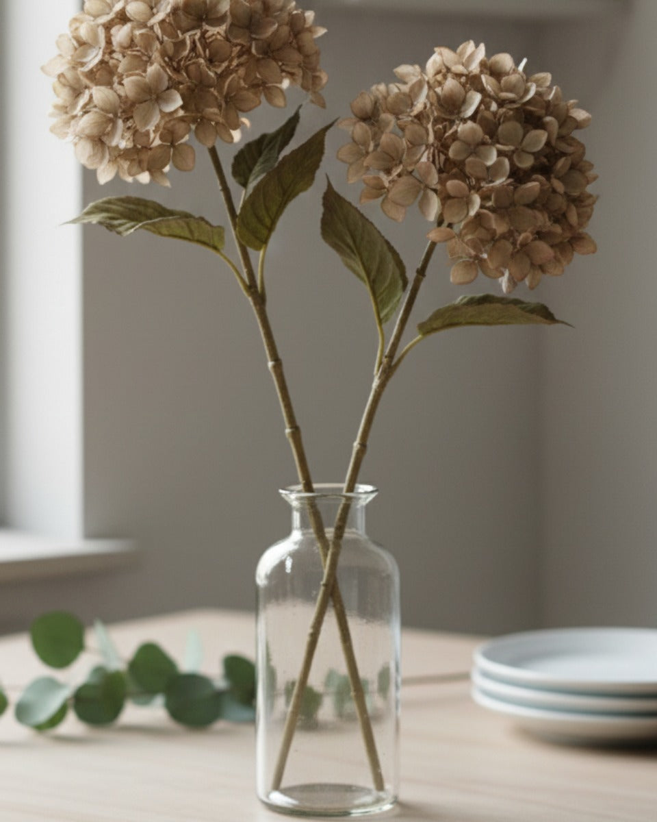 Neutral Tone Hydrangea Artificial Flowers Set 1
