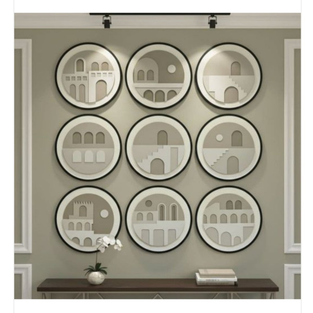 Architectural Circle Wall Art Set 2