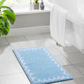 Luxe Blue Scalloped Border Bath Mat 1