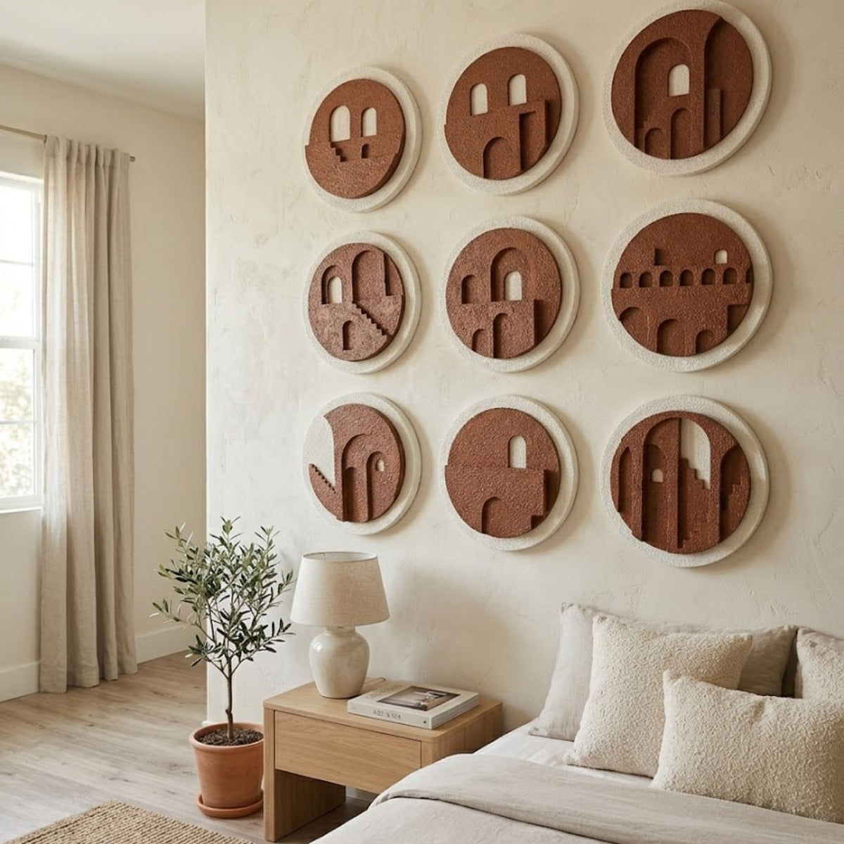 Terracotta Architectural Relief Wall Art Set 1