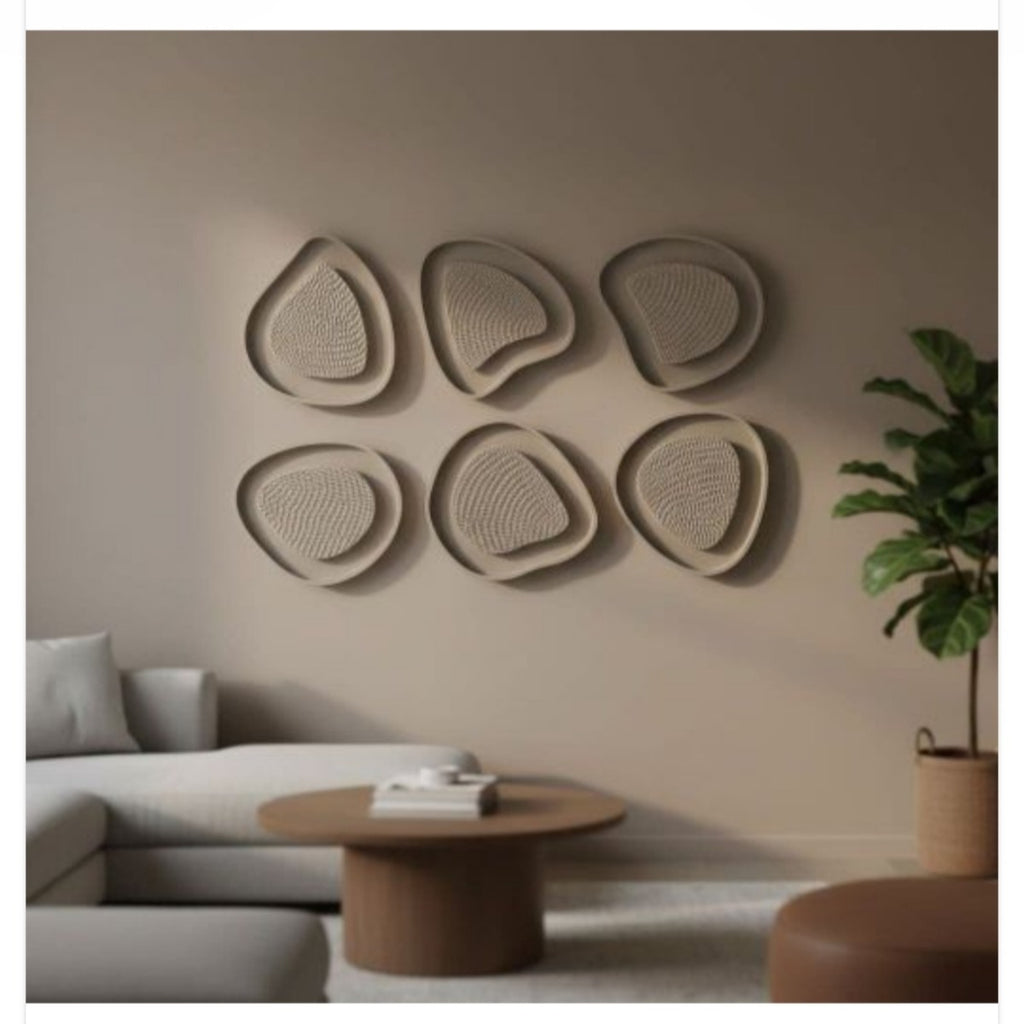 Sculptural Organic Wall Art Set of 6 2