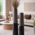 Contemporary Two-Tone Cylinder Floor Vase Set 1