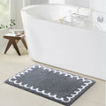 Premium Grey Scalloped Border Bath Mat 1