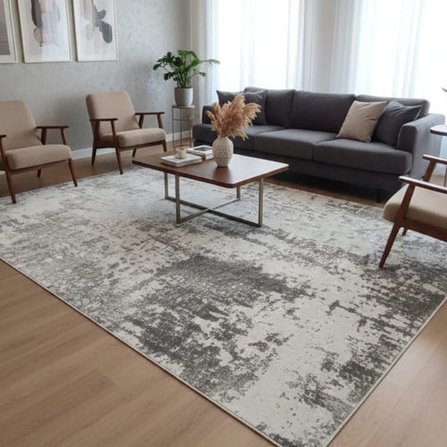 Abstract Distressed Pattern Living Room Rug 1