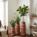 Terracotta Segmented Floor Planters Set 1