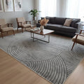 Spiral Linear Pattern Area Rug Grey 1
