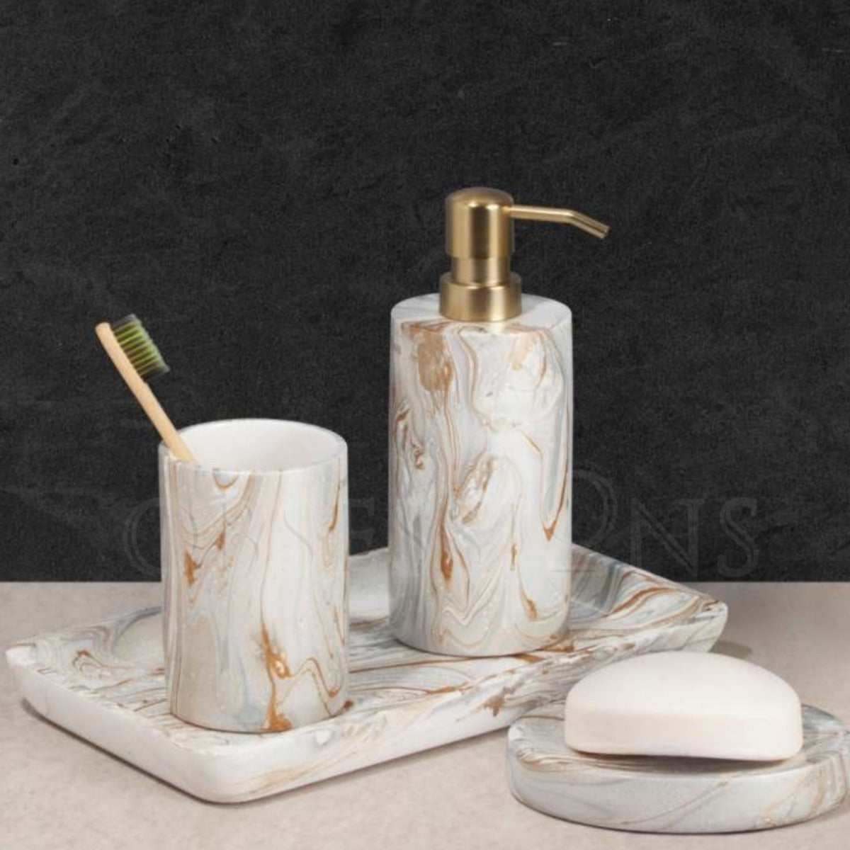 Marble Pattern Bathroom Accessories Set 1
