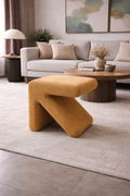 Contemporary Curved Z-Shape Upholstered Ottoman 2